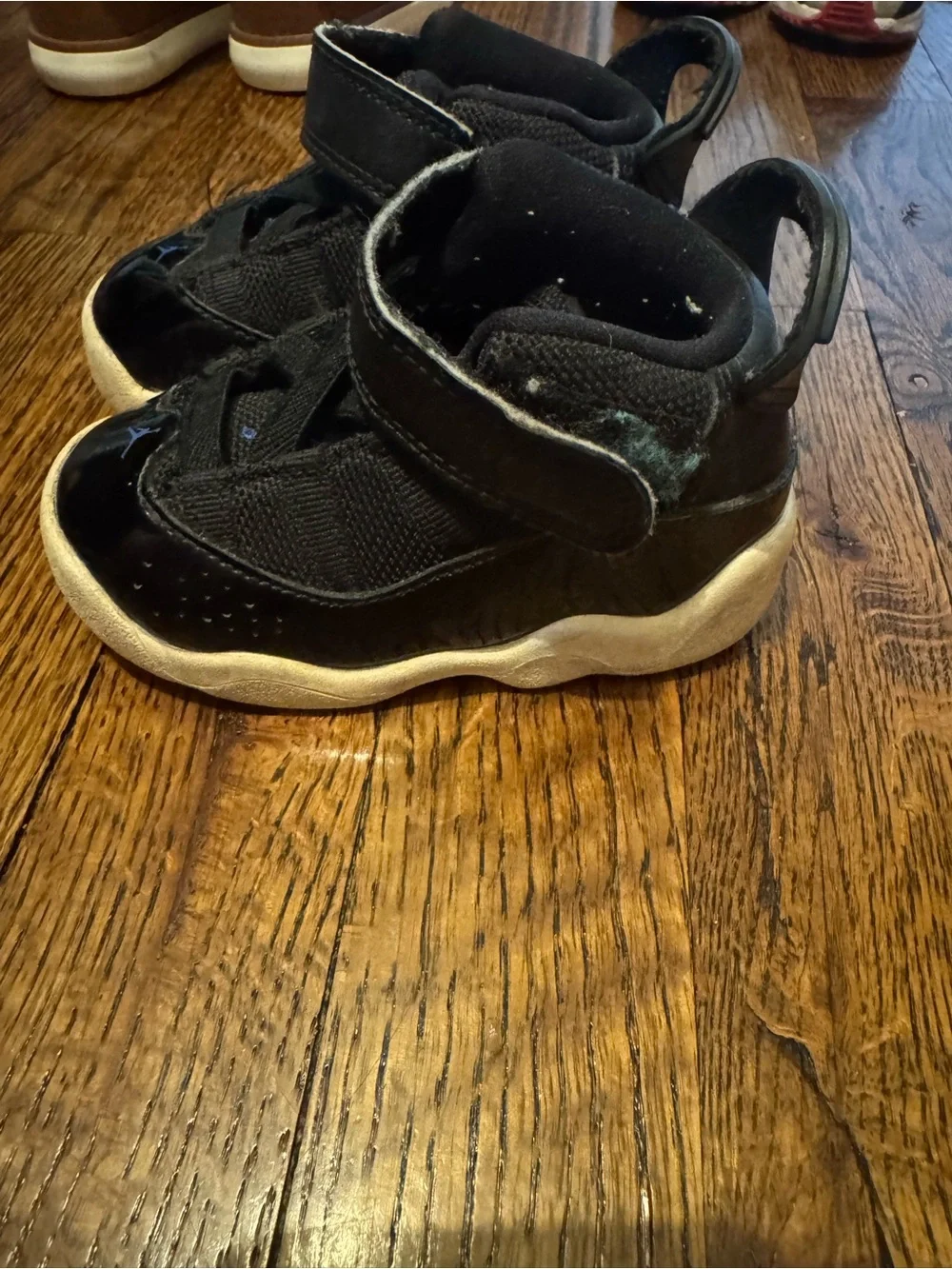 Jordan Kids Black and Blue High-Top Sneakers